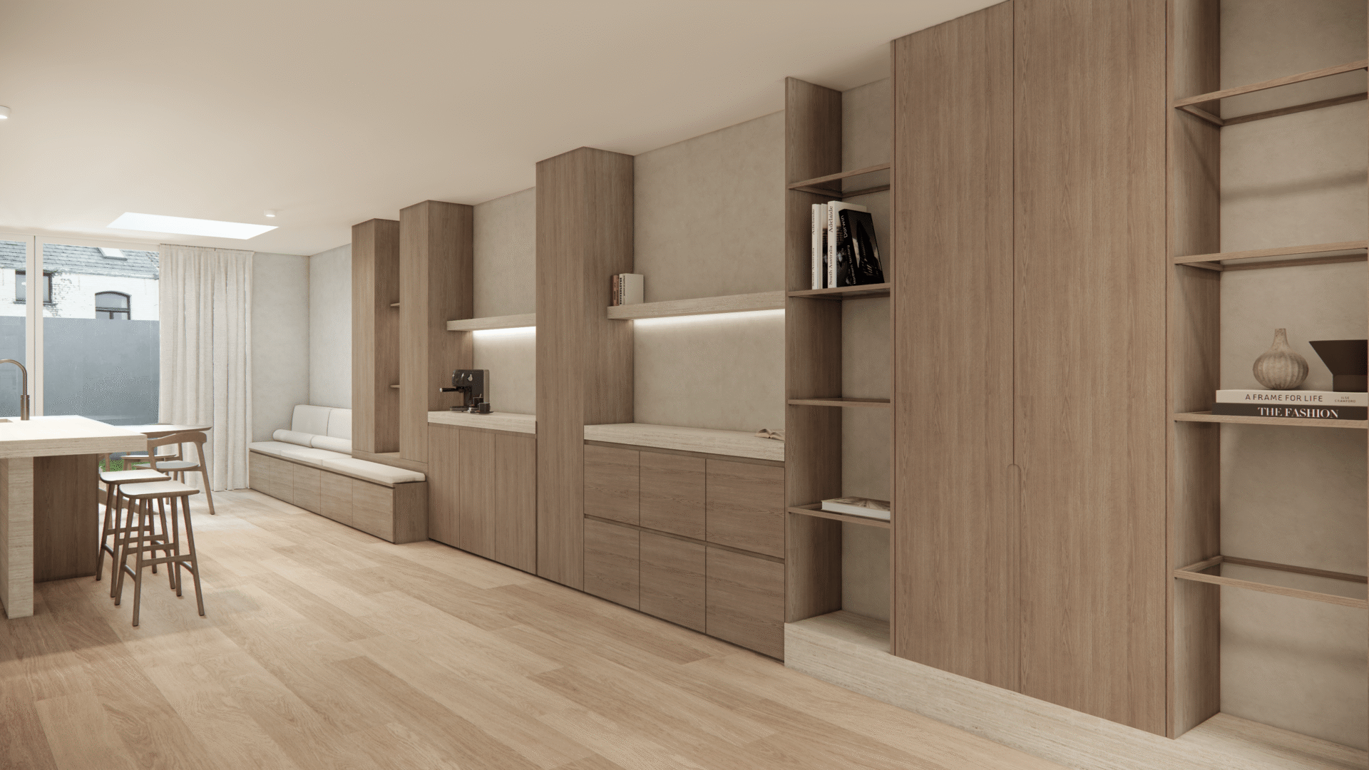 leefruimte en keuken - ontwerp L'eau Interior design- Mortsel interieurontwerp